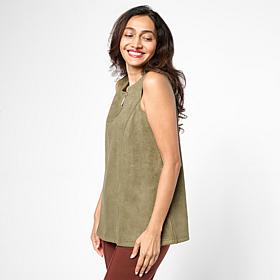 Grey by Jhoan Sebastian Grey Faux Suede Top