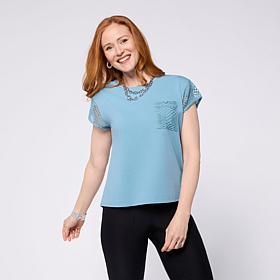 Grey by Jhoan Sebastian Grey Knit and Crochet Cap Sleeve Tee