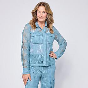 Grey by Jhoan Sebastian Grey Long-Sleeve Crochet Jacket