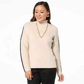 GREY by Jhoan Sebastian Grey Mock-Neck Sweater with Whipstitch Detail