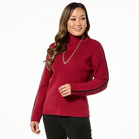 GREY by Jhoan Sebastian Grey Mock-Neck Sweater with Whipstitch Detail