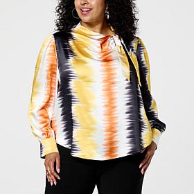 GREY by Jhoan Sebastian Grey Satin Tie Neck Blouse