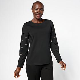 Grey by Jhoan Sebastian Lightweight Double-Knit Grommet Top