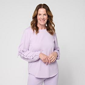 Greyby Jhoan Sebastian Lace Up Sleeve Knit Top