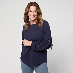 Greyby Jhoan Sebastian Lace Up Sleeve Knit Top