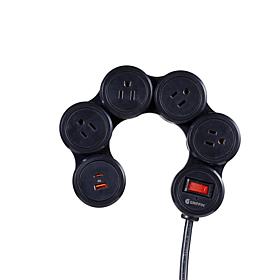 Griffin Flexible Surge Protector with 4 Outlets and USB-C and USB-A