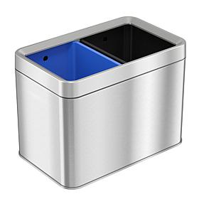 Halo 5.3-Gallon Dual Compartment Open Top Trash Can and Recycle Bin