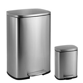 happimess Connor 12.98-Gallon Stainless Steel Trash Can with Mini Can
