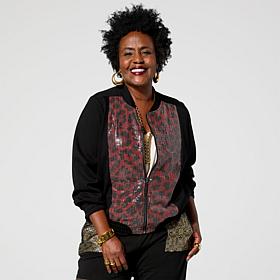 Harlem's Fashion Row x In Earnest by Byron Lars Print Bomber Jacket