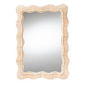Hasana Bohemian Rattan Accent Wall Mirror 27.6" x 39.4"