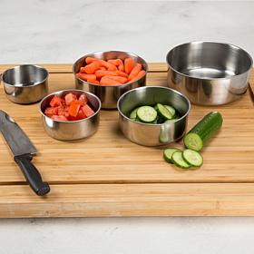 Hastings Home 5-Piece Stainless Steel Bowl Set with Lids