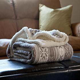 Hastings Home Fleece Sherpa Blanket Throw