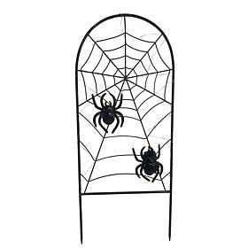 Haunted Hill Farm 2.6-Ft. LED Metal Spiderweb with Stake for Indoor...