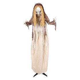 Haunted Hill Farm 3.9-Ft. Standing Rising Head Creepy Girl Animatronic