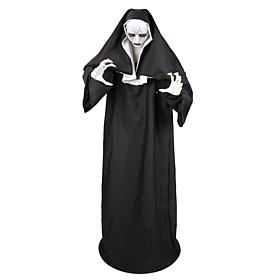 Haunted Hill Farm 5.4-Ft. Standing Jump Scare Nun Animatronic