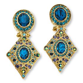 Heidi Daus "Deco Drop" Glass and Crystal Earrings