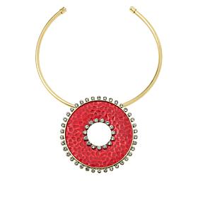 Heidi Daus "Disc Fashion" Collar Necklace with Enhancer Pendant