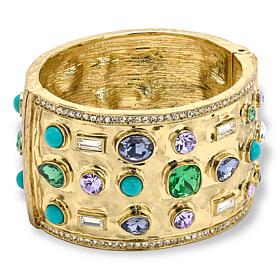 Heidi Daus Grand Cross Goldtone Bangle Bracelet
