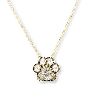 Heidi Daus Pretty Paw Print Crystal Goldtone Drop Necklace