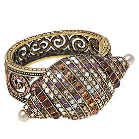 Heidi Daus "Shell Shocked" Crystal Hinged Bangle Bracelet