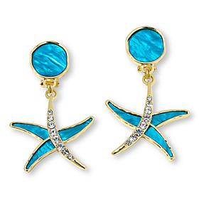 Heidi Daus Shell-Tastic Crystal-Accented Drop Earrings