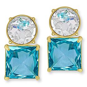 Heidi Daus The Golden Age Round and Square Stone Drop Earrings