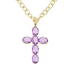 Heidi Daus Violet Stone Cross Enhancer Pendant with Necklace