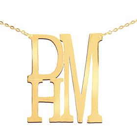Heights Jewelers Plated Sterling Silver Stacked Initial Necklace
