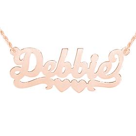 Heights Jewelers Sterling Silver Personalized Double-Heart Necklace