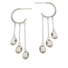 Herkimer Mines "Diamond" Quartz Multi-Stone Hoop Dangle Earrings