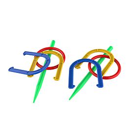 Hey! Play! 2-in-1 Outdoor Horseshoe and Ring Toss