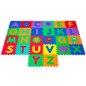 Hey! Play! Nontoxic Interlocking Foam Tile Play Mat with Letters 