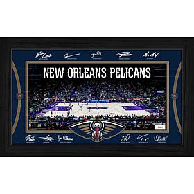 Highland Mint New Orleans Pelicans Signature Court Print in Wood Frame