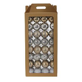 Holiday Shatterproof, 64 Count Christmas Tree Ornament Set, 80mm wi...