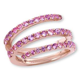 House of Ellure 1.7ctw Pink or Blue Sapphire Wrap Ring