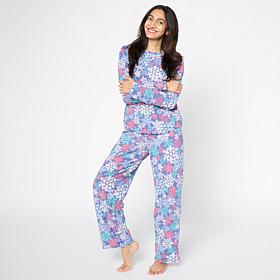 HUE 2-piece Waffle Knit Top and Pant Sleep Set