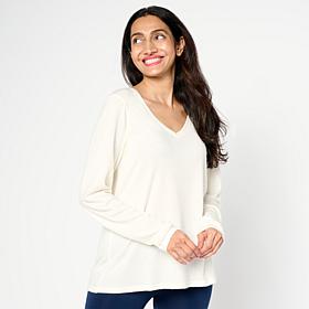 HUE Luscious Long Sleeve V-neck Tee
