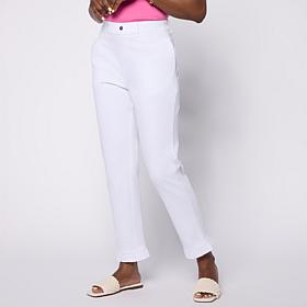 Hue Ruffle Denim Skimmer with Functional Pockets