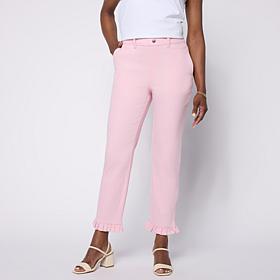 Hue Ruffle Denim Skimmer with Functional Pockets