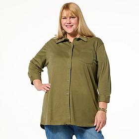 HUE Spring Button-Down Nap Shirt