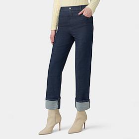 HUE Wide Leg Cuffed Denim Pant