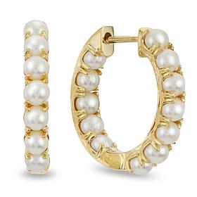 Imperial Pearls 14K Cultured Seed Pearl Inside-Outside Hoop Earrings