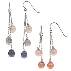 Imperial Pearls 7-8mm Dyed Cultured Freshwater Pearl Earrings Set