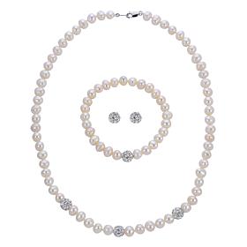Imperial Pearls Cultured Pearl and Crystal Bead Accent Jewelry Set