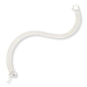 Imperial Silver 4-Row Sterling Silver Diamond-Cut Wheat Chain Bracelet