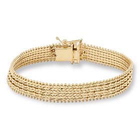 Imperial Silver 6-Row Sterling Silver Diamond-Cut Wheat Chain Bracelet