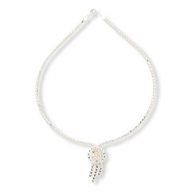 Imperial Silver Diamond-Cut Wheat Chain Fringe Drop Necklace
