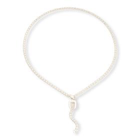 Imperial Silver Diamond-Cut Wheat Design Lariat Necklace