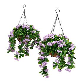 Improvements 15" Faux Crepe Myrtle Hanging Baskets - Set of 2