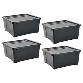 Improvements Stackable Plastic Storage Bins - Set of 4